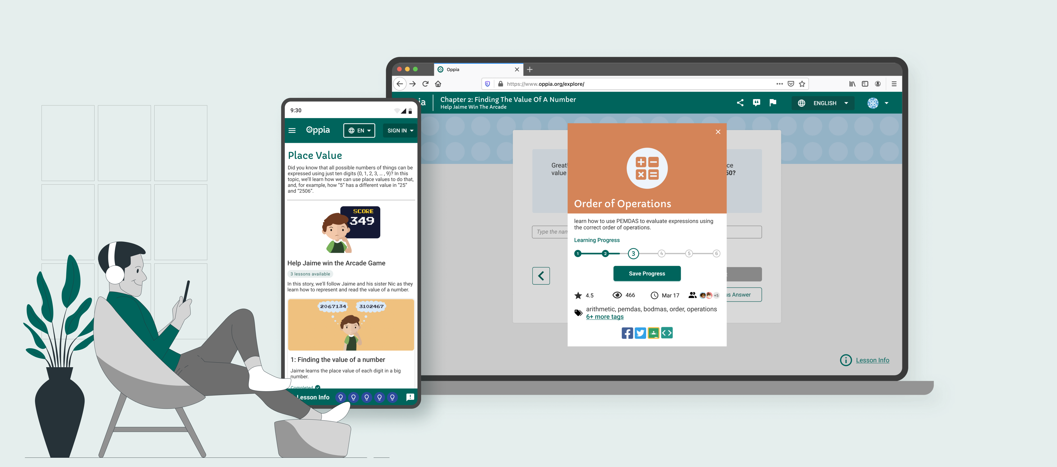 Lesson Checkpoints across desktop and mobile